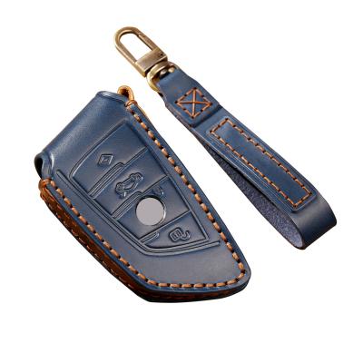 Genuine Leather Car Key Case Cover Shell Fob For BMW X3 X5 X6 F30 F34 E60 E90 F10 E34 E36 F20 G30 F15 F16 1 3 5 7 Series