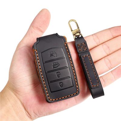 Crazy Horse Leather Car Key Case Cover for For HYUNDAI 2020 Genesis G70 G80 EQ900 G90 Car Accessories