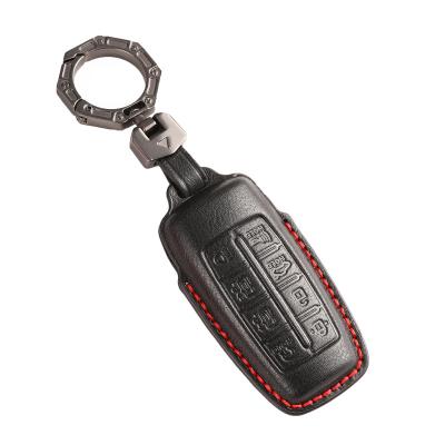 Luxury Leather Car Key Case Cover for Hyundai Genesis G80 GV70 GV80 2019 2020 2021 2022 