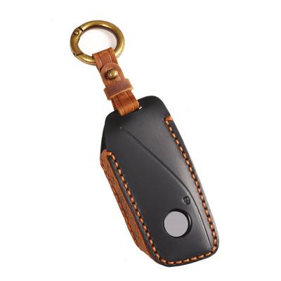 Crazy Horse Leather Car Key Case Cover for BMW i7 X7 G07 LCI iX I20 X1 U11 7 Series G70 G09 XM U06 G81 M3 2023