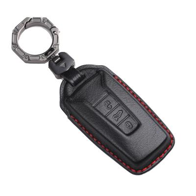 Luxury Leather Car Key Case Cover Fob Shell for Volkswagen VW Touareg 2018 2019 2020 2021