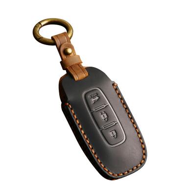 Crazy Horse Leather Car Key Case Cover Fob Shell for Nissan X-trail T33 Qashqai J12 Teana Altima Ariya 2022 2023 Car Accessories