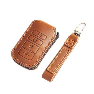 4 Buttons Genuine Leather Car Key Case Cover Fob Shell for KIA Cadenza K9 K7 K-04 Sorento K900 and New K7 