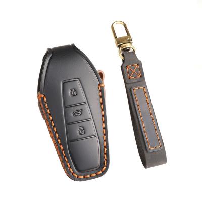  Crazy Horse Leather Car Key Case Cover For Chery ICAR 03 2024 Car Accessories - 副本