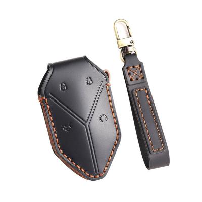 Genuine Leather Car Key Case Cover Fob Shell for BYD DM-I Formula leopard 5 Car Key Protector - 副本