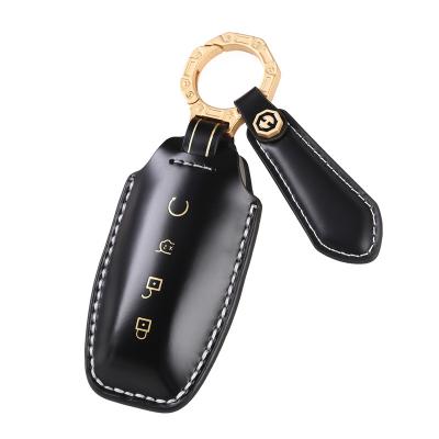 Shell Cordovan Genunie Leather Car Key Case Cover Fob Shell for BYD Song Plus Atto 3 Han EV Tang DM Qin Seal Dolphin