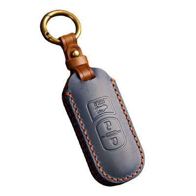 Crazy Horse Leather Car Key Case Cover Fob Shell for Mazda 2 3 5 6 Axela Atenza CX-5 CX-7 CX-8 CX-9 Demio MX-5 