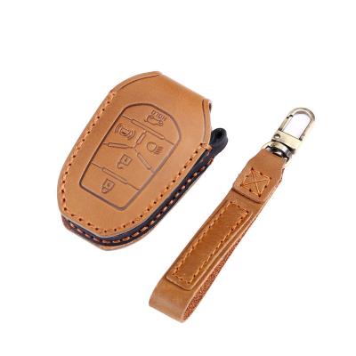 Genuine Leather Car Key Case Cover Fob Shell for Ssang Yong 2020 G4 Rexton Kyron 2 Sanka Actyon Korando Tivoli