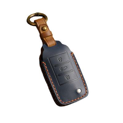 Crazy Horse Leather Car Key Case Cover Fob Shell for Roewe RX5 MG3 MG5 MG6 MG7 MG ZS GT GS 350 360 750 W5