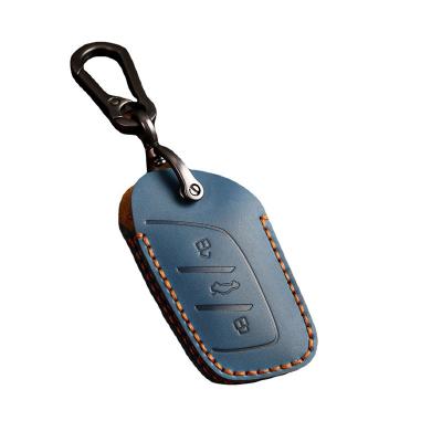 Crazy Horse Leather Car Key Case Cover Fob Shell for MG 4 2023 Mg4 Ev MG HS GT ZS EV ZX MG5 MG6 Roewe RX3 RX5 RX8 ERX5 I6 I5