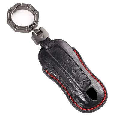 Luxury Leather Car Key Case Cover Fob Shell for Porsche Cayenne Panamera 2020 911 992 971 Carrera Taycan  - 副本