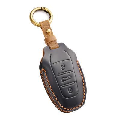 Crazy Horse Leather Car Key Case Cover Fob Shell for Peugeot 3008 308 408 4008 508 5008 2008 Citroen C4 C5 C4L C6 C3-XR Picasso DS3 DS4 DS5