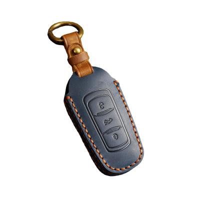 Crazy Horse Leather Car Key Case Cover Fob Shell for Geely Atlas Boyue NL3 EX7 Emgrand X7 EmgrarandX7 SUV GT GC9 borui