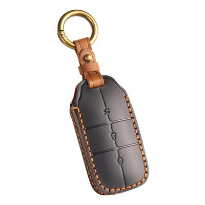 Crazy Horse Leather Car Key Case Cover Fob Shell for Geely Galaxy L7 2023 L6 MAX 1.5T Plus AIR PRO Car Accessories - 副本