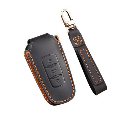 Genuine Leather Car Key Case Cover Fob Shell for Geely Atlas Boyue NL3 EX7 SUV GT GC9 Emgrand X7 Borui 