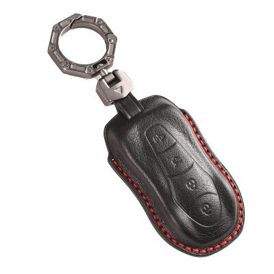 Luxury Leather Car Key Case Cover Fob Shell for Geely Azkarra Tugella FY11 2019 2020 Atlas Pro New Emgrand GS X6 SUV EC7 - 副本