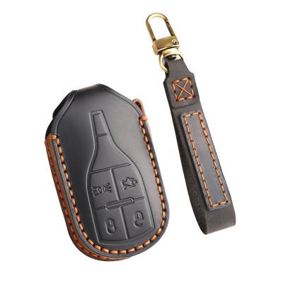 Genuine Leather Car Key Case Cover Fob Shell for Maserati Levante Ghibli Quattroporte GT Granturism GranCabrio - 副本