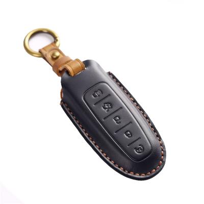  Crazy Horse Leather Car Key Case Cover Fob Shell for Ford Escape Edge Explorer Focus Flex Taurus Fusion Lincoln MKS MKT MKX CMX