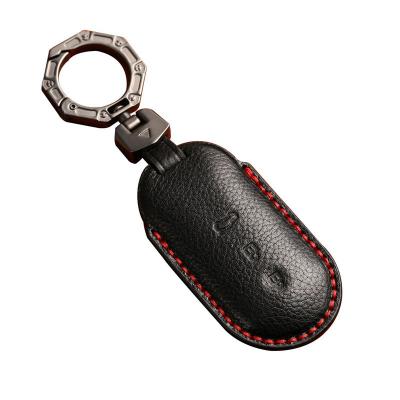 Luxury Leather Car Key Case Cover Fob Shell for Aito M5 M7 2022 M9 2024 Car Key Protector Car