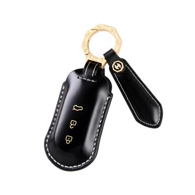 Shell Cordovan Genunie Leather Car Key Case Cover Fob Shell for Aito M5 M7 M9 2022 2023 2024 Car Accessories